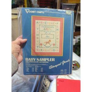 Vintage Vogart Crafts Baby Sampler for Embroidery or Painting NOS